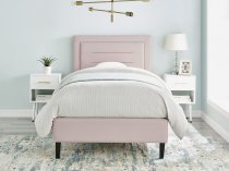 Kielder bedstead in pink fabric